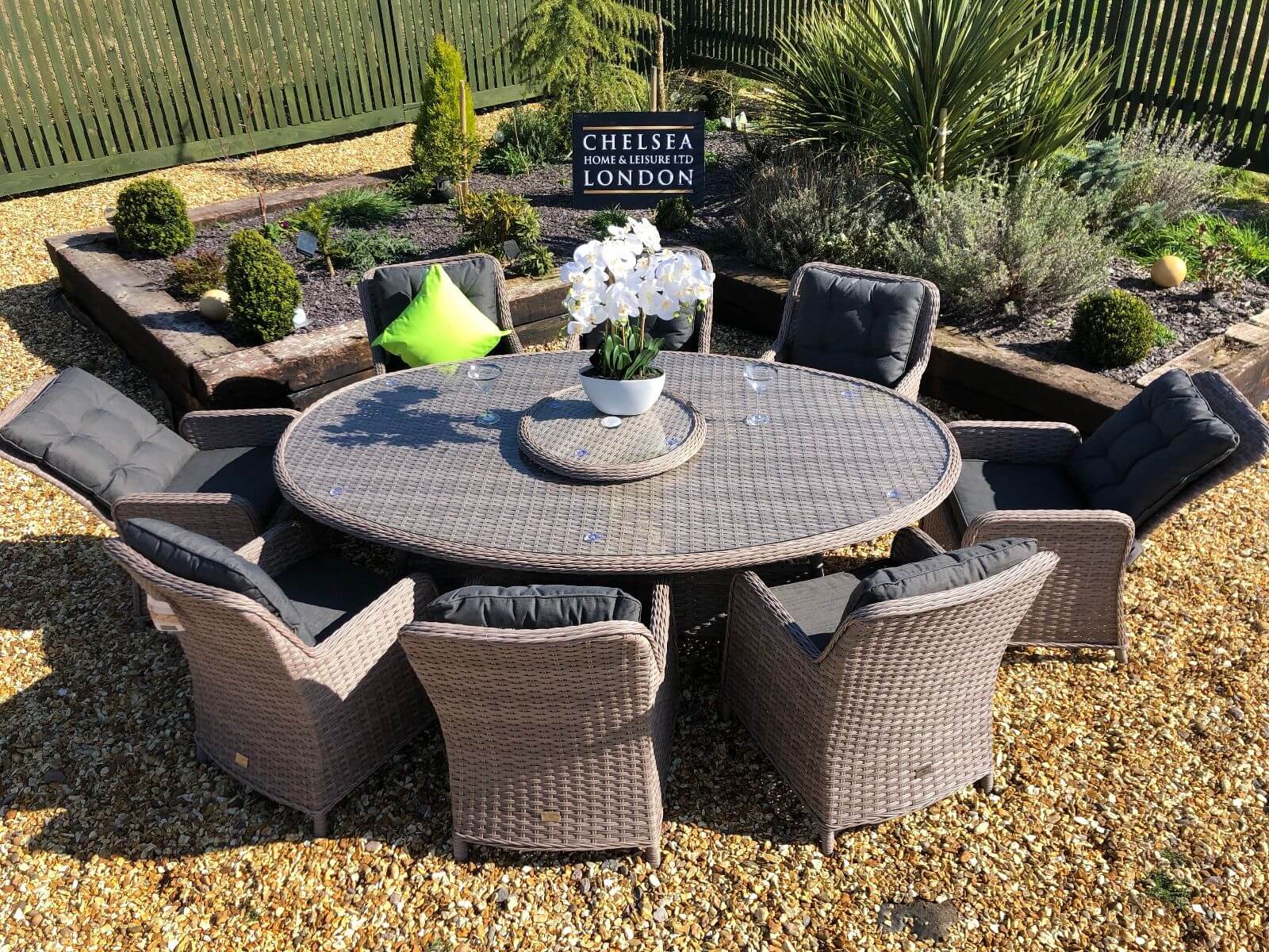 rattan garden furniture premium oval dining set - Chelsea ...