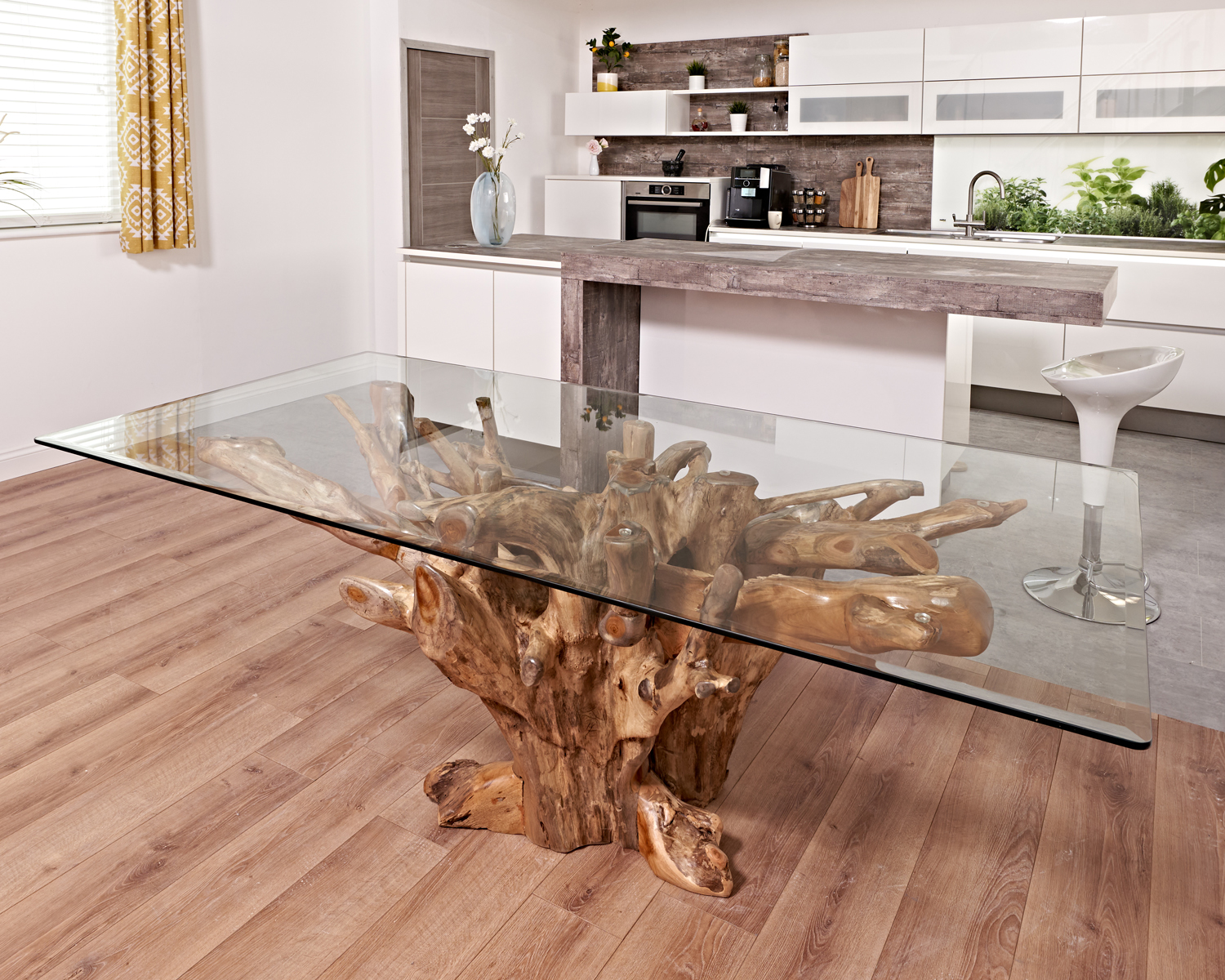 Teak Dining Table With Glass Top: A Blend Of Traditional And Modern