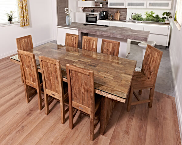 Reclaimed Teak Table With 8 chairs