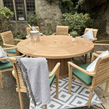 Teak Garden Furniture Table 8 Chairs