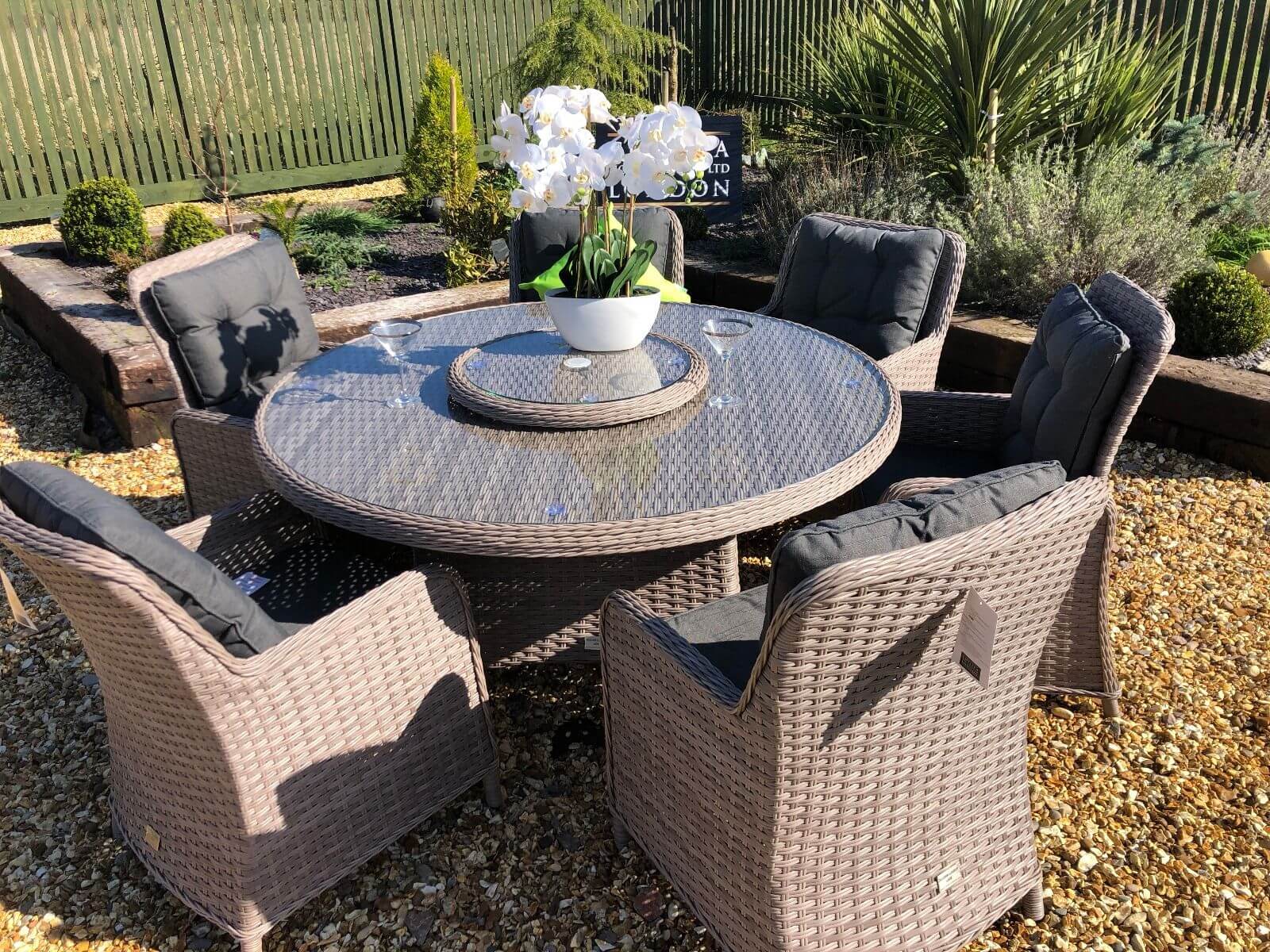 Premium Edition Round Rattan Dining Set With Reclining Chairs Chelsea Home And Leisure Ltd - Rattan Patio Dining Set Round