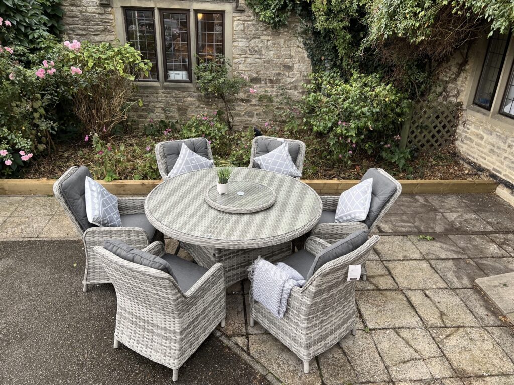 Rattan Garden Furniture Grey 6 Seater
