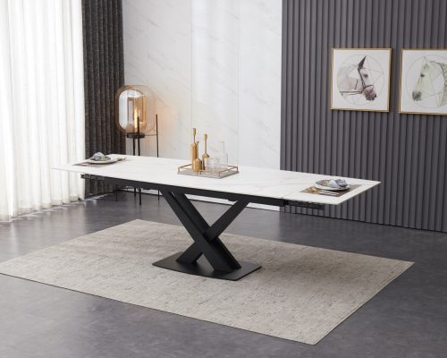 Best Extending Ceramic Dining Tables - white extended