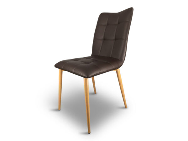 dining chair brown faux leather