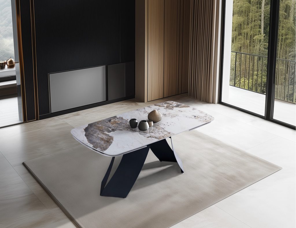 Cagliari Ceramic dining table white guild un ex
