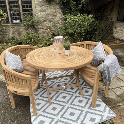 Teak garden Furniture round folding 2 benches