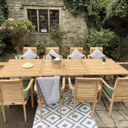 Teak Garden Furniture Rectangle 10 seater set