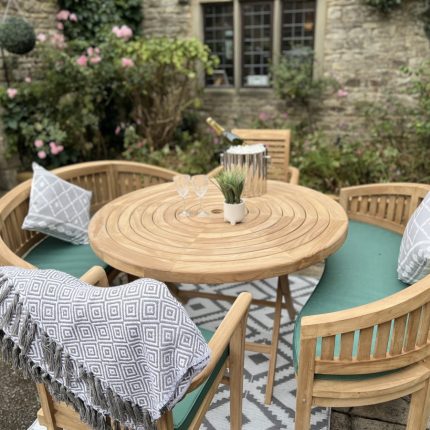 Teak Garden Furniture round folding set chairs benches