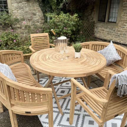 Tips for Identifying High-Quality Teak Garden Furniture - teak-garden-furniture-folding-120-table-2-bench-2-chairs
