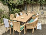 Teak Garden furniture rectangle Table Bench cu lo