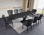ceramic dining table Anthracite Grey with premium grey chairs