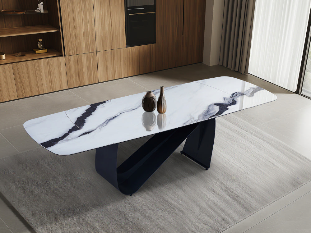 venice white Grey Ceramic Dining Table