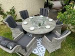 rattan fir pit set