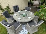 rattan garden set fire pits