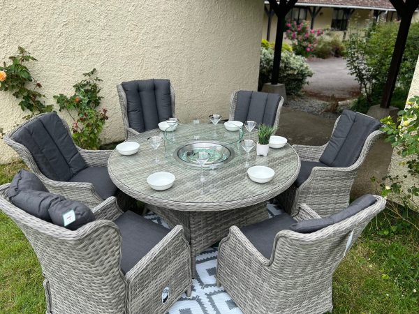 rattan garden sets with fire table