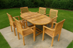 teak extending garden furniture set 6 chairs