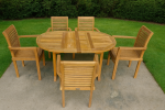 teak extending garden furniture set 6 chairs