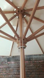 teak parasol under