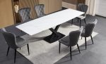 White ceramic extending dining table