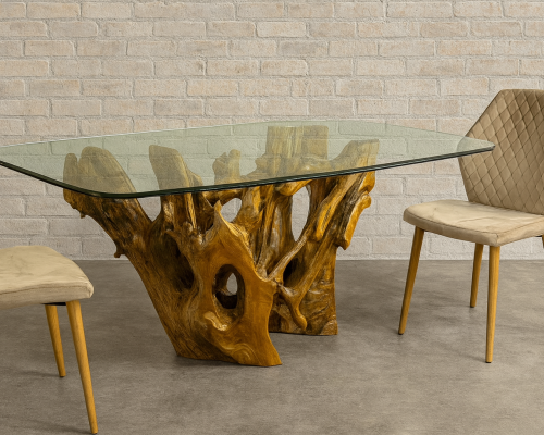 teak root dining table