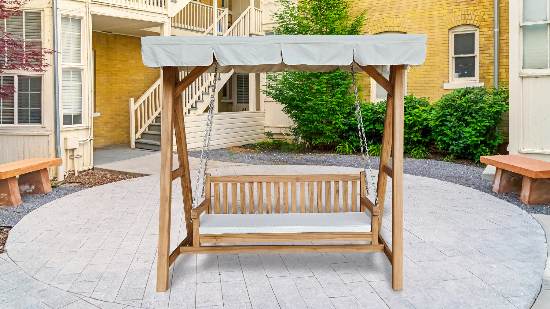 Teak Swing Bench | Chelsea Home and Leisure Ltd