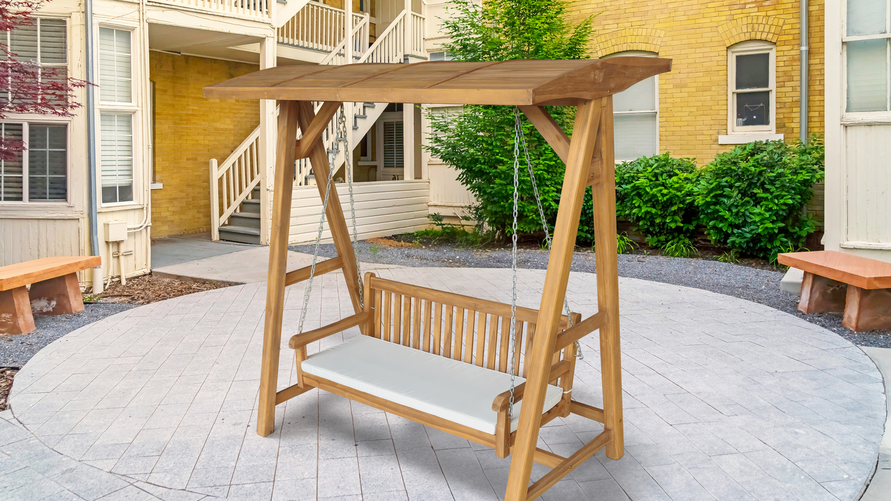 Teak Swing Bench | Chelsea Home and Leisure Ltd