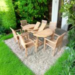 teak extending garden furniture set 6 chairs
