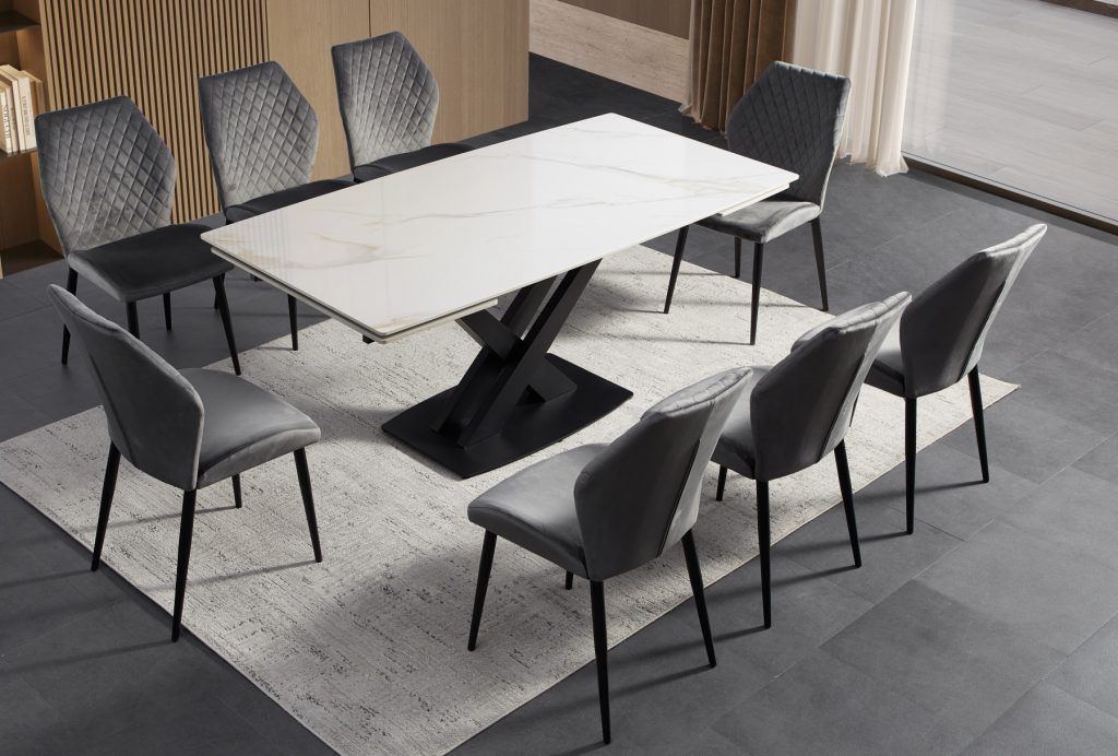 ceramic dining table with chairs
