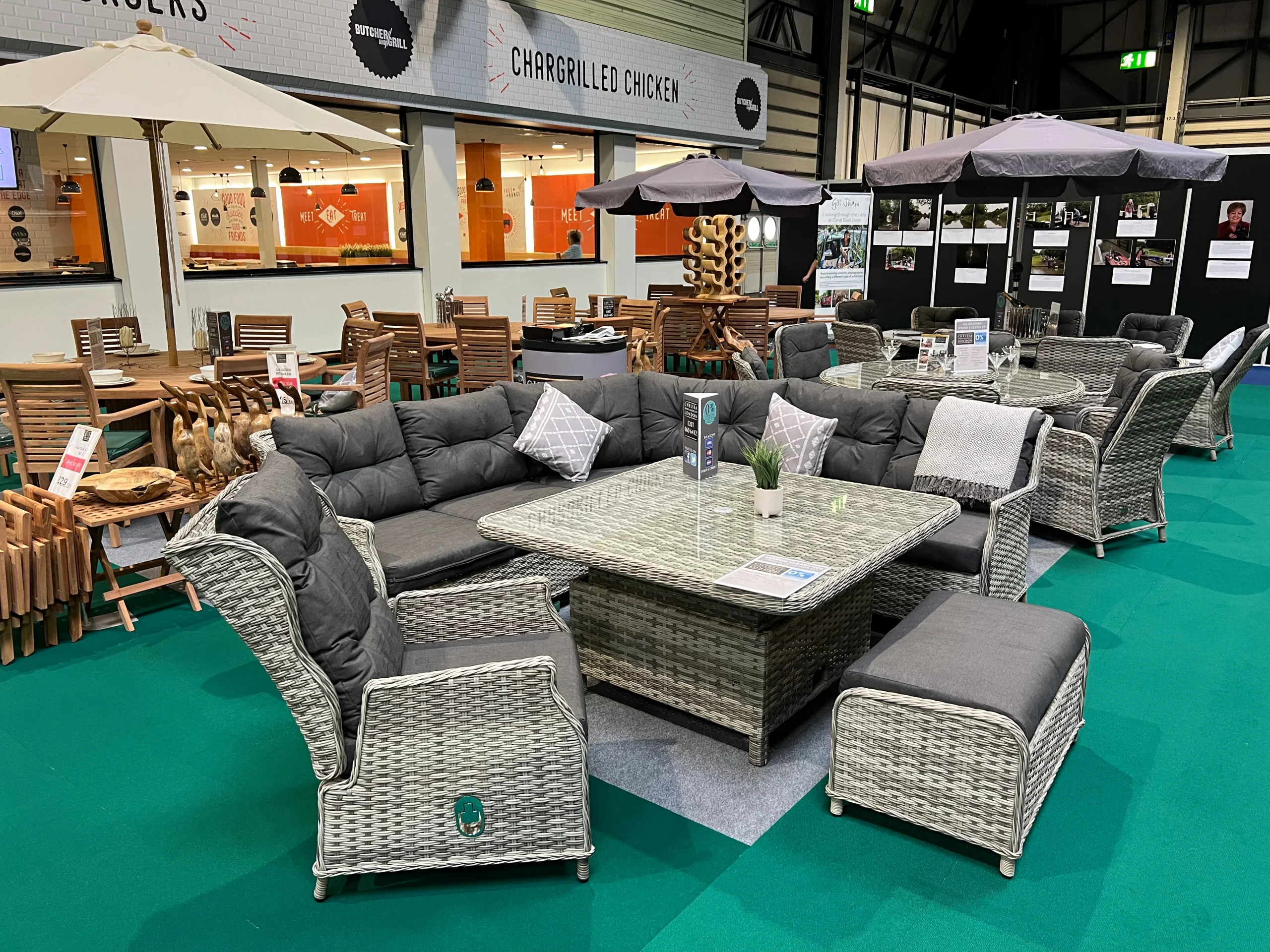 Rattan garden furniture at Boatlife Show