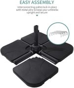 Heavy Duty Cantilever Parasol Base – 4pcs Square, 60kg